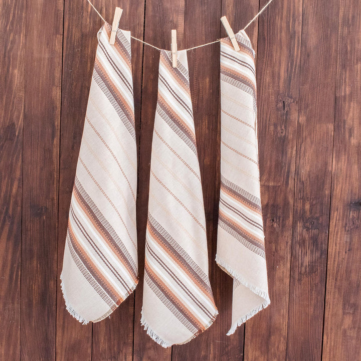 Brown Cotton Napkins (Set of 6) - Culinary Inspiration in Brown | NOVICA