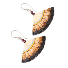 Load image into Gallery viewer, Sterling Silver and Amethyst Dangle Earrings - Goddess Fan | NOVICA
