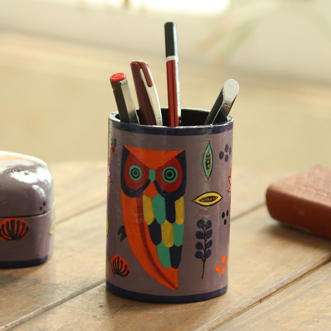 Owl Story in Dusty Lavender