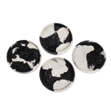 Load image into Gallery viewer, Round Grey Concrete Coasters (Set of 4) - Modern Diversion | NOVICA
