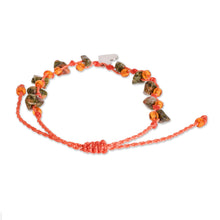 Load image into Gallery viewer, Beaded Unakite Charm Bracelet - Melon Heart | NOVICA
