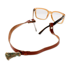 Load image into Gallery viewer, Handcrafted Leather Mask and Eyeglass Lanyard - Practical Beauty | NOVICA
