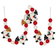 Load image into Gallery viewer, Wool Sheep-Motif Christmas Tree Garland - Fluffy Friends | NOVICA

