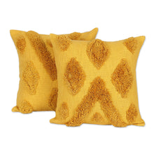 Load image into Gallery viewer, Embroidered Cotton Cushion Covers from India (Pair) - Odds Are | NOVICA
