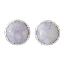Load image into Gallery viewer, Round Lilac Jade Earrings - Memorable Moon in Lilac | NOVICA

