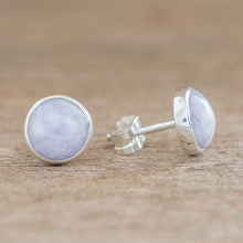 Load image into Gallery viewer, Round Lilac Jade Earrings - Memorable Moon in Lilac | NOVICA

