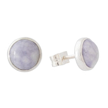 Load image into Gallery viewer, Round Lilac Jade Earrings - Memorable Moon in Lilac | NOVICA
