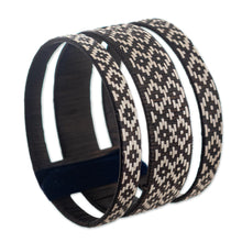 Load image into Gallery viewer, Handmade Woven Cuff Bracelet - Dark Bird | NOVICA
