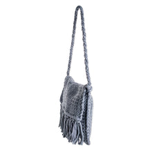 Load image into Gallery viewer, Handwoven Eco Friendly Grey Shoulder Bag from Costa Rica - Cartago Grey | NOVICA
