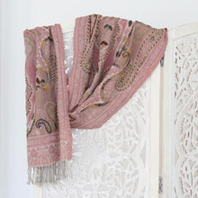 Load image into Gallery viewer, Hand-Embroidered Wool Shawl from India - Passionate Paisley | NOVICA
