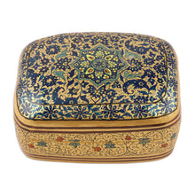Load image into Gallery viewer, Papier Mache Floral-Motif Box from India - Persian Charm | NOVICA
