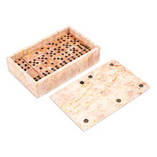 Load image into Gallery viewer, Light Rose Marble 28-Piece Domino Set Mexico - Pink Domino | NOVICA
