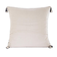 Load image into Gallery viewer, Hand Woven Cotton Throw Pillow Cover With Tassels - Zig Zag Waves | NOVICA
