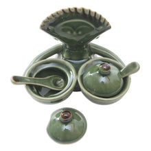 Load image into Gallery viewer, Hand Crafted Ceramic Condiment Set (5 Pcs) - Janger Dancer | NOVICA
