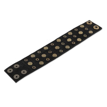 Load image into Gallery viewer, Brass-Studded Leather Cuff Bracelet - Creative Harmony | NOVICA
