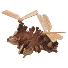 Load image into Gallery viewer, Hand Carved Jempinis Wood Dragonfly Statuette - Sweet Wings | NOVICA
