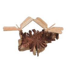 Load image into Gallery viewer, Hand Carved Jempinis Wood Dragonfly Statuette - Sweet Wings | NOVICA

