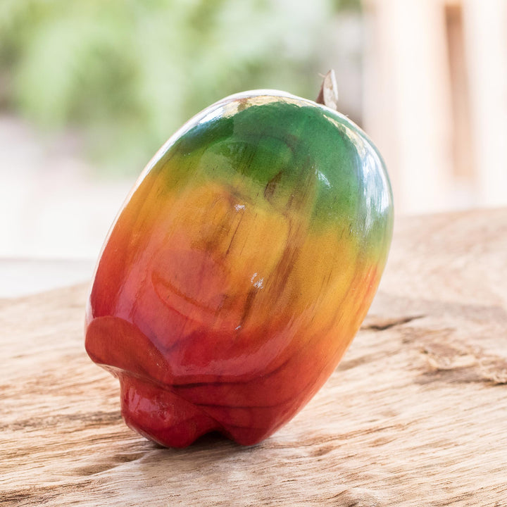 Hand Painted Wood Fruit Sculpture - Crown Jocote | NOVICA