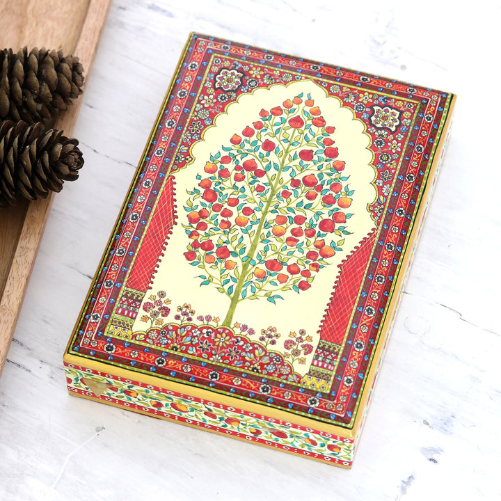 Artisan Crafted Tree Motif Jewelry Box - Kashmir Flavor | NOVICA