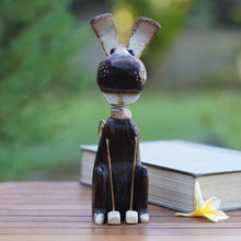 Load image into Gallery viewer, Handcrafted Albesia Wood Dog-Motif Statuette - Canine Wisdom | NOVICA
