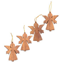Load image into Gallery viewer, Hand Carved Angel Ornaments (Set of 3) - Angel Silhouette | NOVICA

