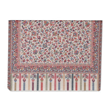 Load image into Gallery viewer, Indian Floral Motif Handwoven Wool Rectangular Kani Shawl - Kashmir Ivory | NOVICA
