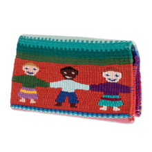 Load image into Gallery viewer, Hand Woven Cotton Billfold Wallet With Images of Children - Childhood Memories | NOVICA
