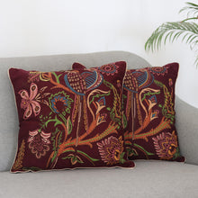 Load image into Gallery viewer, Cotton Cushion Covers with Floral Motif (Set of 2) - Floral Muse | NOVICA
