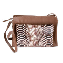 Load image into Gallery viewer, Leather Shoulder Bag With Attached Wallet From Nicaragua - Serpent Chic | NOVICA
