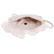 Load image into Gallery viewer, Cotton Macrame Shoulder Bag With Cotton Lining - Mini Macrame Diamonds | NOVICA
