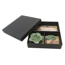 Load image into Gallery viewer, Ceramic Incense Set with Leaf Motif - Scented Frangipani | NOVICA
