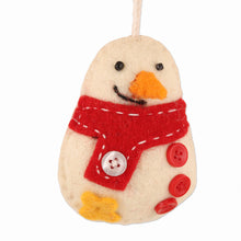 Load image into Gallery viewer, Handcrafted Snowman Ornaments from India (Set of 6) - Snowman Party | NOVICA
