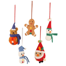 Load image into Gallery viewer, Artisan Crafted Christmas Ornaments (Set of 5) - Christmas Friends | NOVICA
