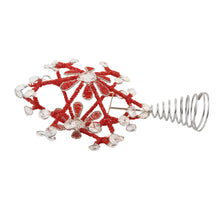 Load image into Gallery viewer, Red Beaded Snowflake Tree Topper - Radiant Snowflake | NOVICA
