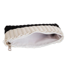 Load image into Gallery viewer, Bicolor Recycled Central American Handwoven Cosmetic Bag - White on Black | NOVICA
