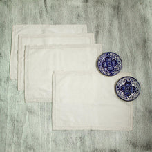 Load image into Gallery viewer, Alabaster White 100% Handwoven Cotton Placemats (Set of 4) - Alabaster Classic | NOVICA
