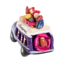 Load image into Gallery viewer, 2 Inch Purple Ceramic Mini Bus Figurine from Guatemala - Purple Market Bus | NOVICA
