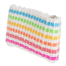 Load image into Gallery viewer, Handwoven Rainbow Colored Cosmetic Clutch Made - Revived Rainbow | NOVICA
