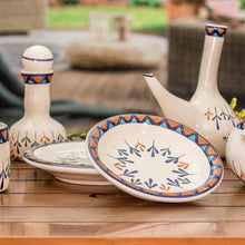 Load image into Gallery viewer, Two Off-White Ceramic Luncheon Plates with Geometric Design - Antigua Breeze | NOVICA
