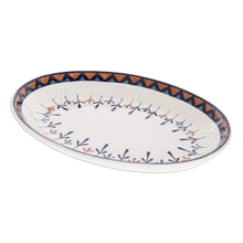 Load image into Gallery viewer, Ceramic Hand Painted Oval Serving Platter (14 Inch) - Antigua Breeze | NOVICA
