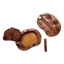 Load image into Gallery viewer, Decorative Suar Wood Puzzle Box - Autumn Treasure | NOVICA
