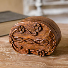 Load image into Gallery viewer, Decorative Suar Wood Puzzle Box - Autumn Treasure | NOVICA
