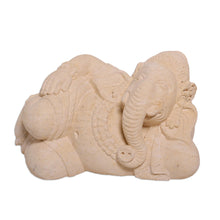Load image into Gallery viewer, Sandstone Ganesha Statuette from Bali - Sunbathing Ganesha | NOVICA
