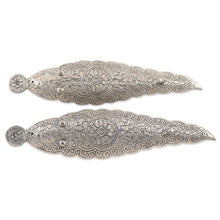 Load image into Gallery viewer, Aluminum Incense Holders with Resin Tiles (Pair) - Ganesha's Glory | NOVICA
