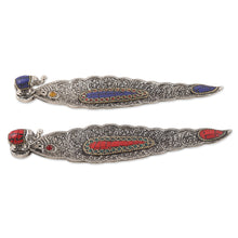 Load image into Gallery viewer, Elephant-Themed Aluminum Incense Holders (Pair) - Brilliant Elephant | NOVICA
