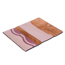 Load image into Gallery viewer, Dusty Rose Leather Tri Fold Wallet With Snap Closure - Salvadoran Mauve | NOVICA

