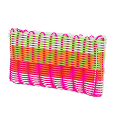 Load image into Gallery viewer, Recycled Central American Cosmetic Bag in Pink - Lollipop Swirl | NOVICA
