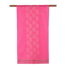 Load image into Gallery viewer, Block-Printed Cotton Blend Shawl from India - Ruby Sea | NOVICA
