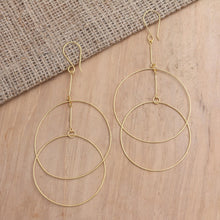 Load image into Gallery viewer, Handcrafted Gold-Plated Dangle Earrings - Layer Cake | NOVICA
