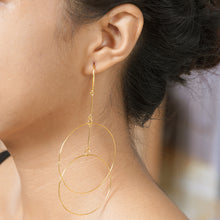 Load image into Gallery viewer, Handcrafted Gold-Plated Dangle Earrings - Layer Cake | NOVICA
